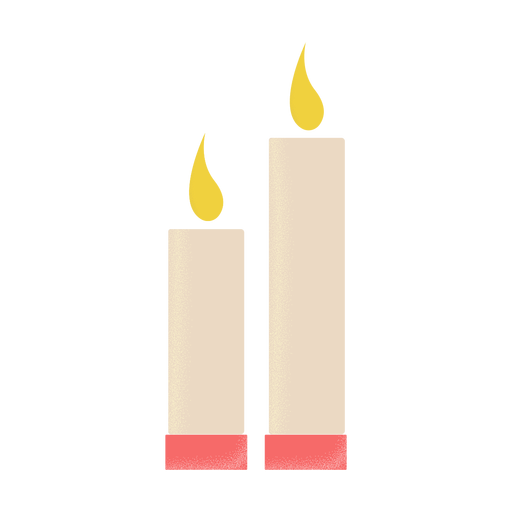 Icono de ilustración de velas plana Diseño PNG