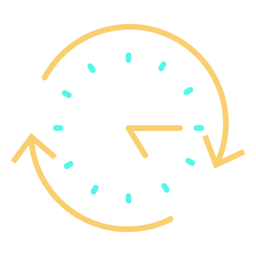 Circular arrows analog clock stroke icon PNG Design