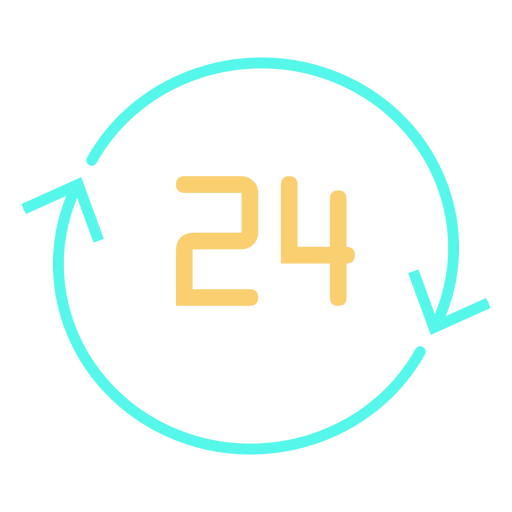 Circular arrows number 24 icon PNG Design