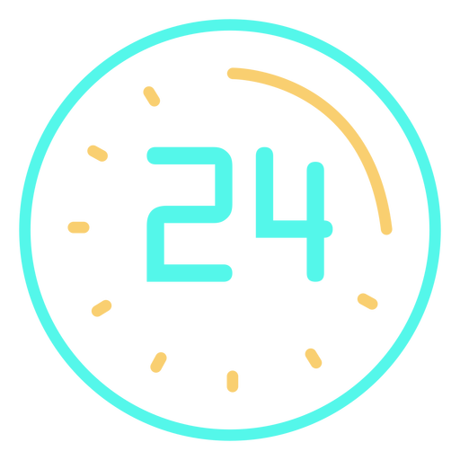 Clock digital 24 icon stroke PNG Design
