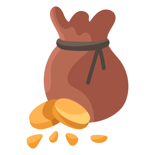 Ilustração de bolsa de tesouro de moedas Desenho PNG