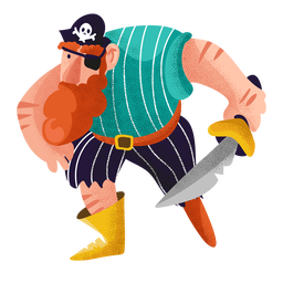 Colorful pirate character PNG Design