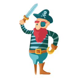 Colorful Pirate Peg Leg Standing PNG & SVG Design For T-Shirts