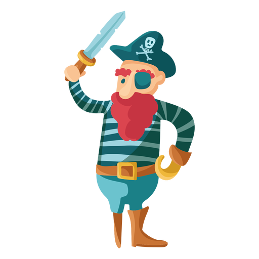 Colorful pirate peg leg standing PNG Design