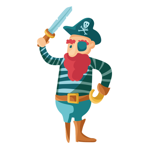 Colorful pirate wood peg leg standing Transparent PNG & SVG vector file