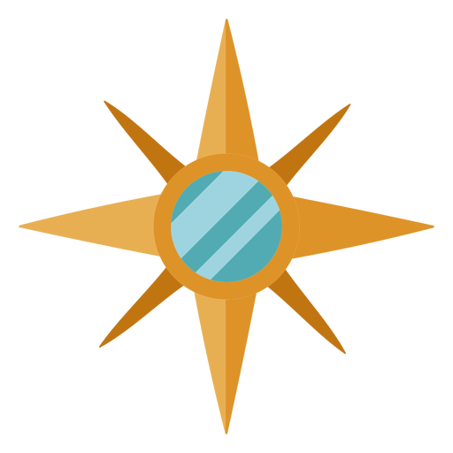 Ilustração plana da estrela da bússola Desenho PNG