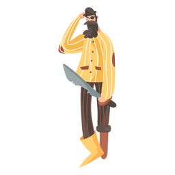 Confused pirate standing PNG Design Transparent PNG