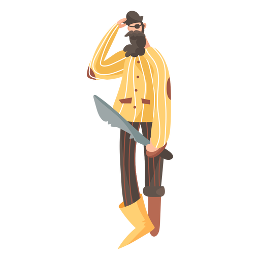 Confused pirate standing PNG Design