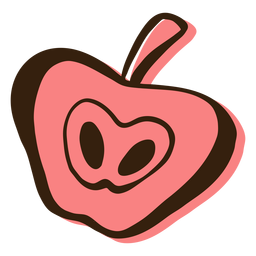 Dibujado a mano cortar manzana