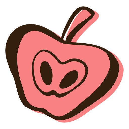 Dibujado a mano cortar manzana Diseño PNG
