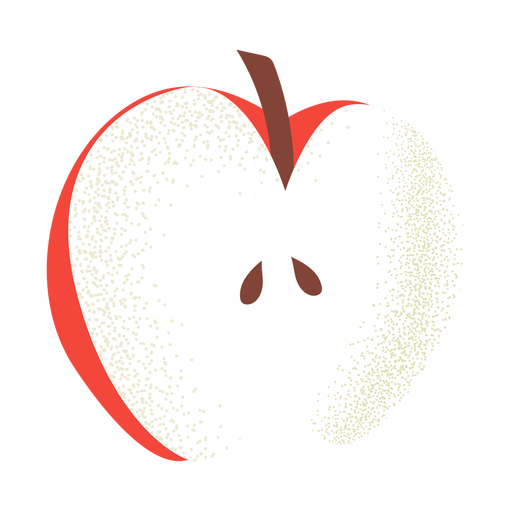 Cut apple illustration textured PNG Design