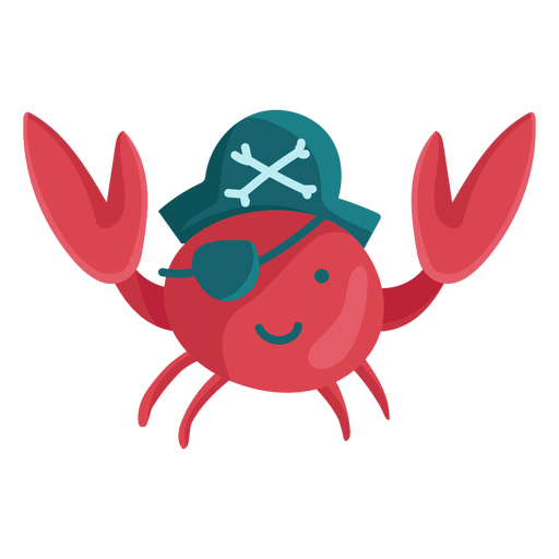 Tira de pirata de caranguejo bonito Desenho PNG