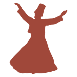 Derviche turco bailarina brazos silueta Diseño PNG