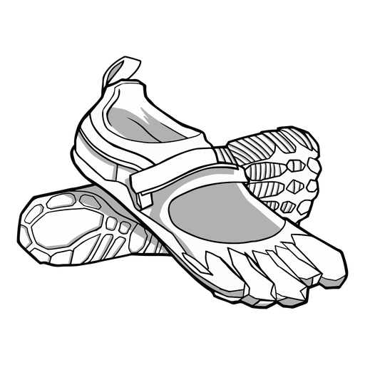 Detailed line toe slippers stroke PNG Design