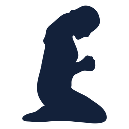 Female praying silhouette PNG Design Transparent PNG