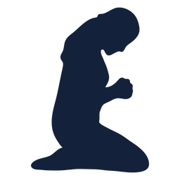 Silhueta feminina orando Desenho PNG