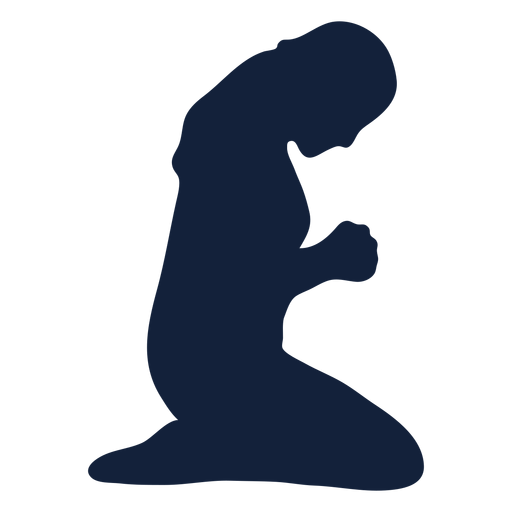 Female praying silhouette PNG Design