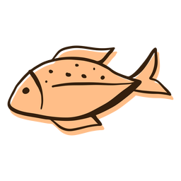 Dibujado a mano perfil de pescado Diseño PNG