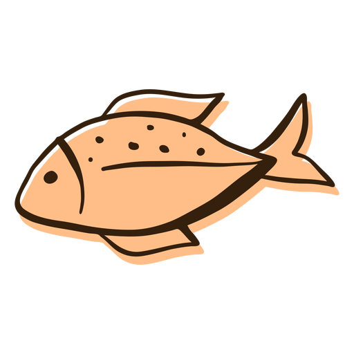 Dibujado a mano perfil de pescado Diseño PNG