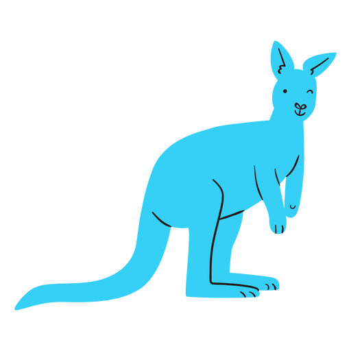 Flat blue kangaroo PNG Design