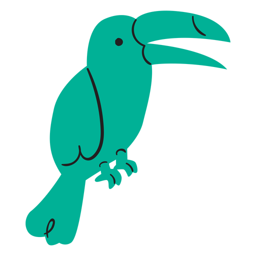 Flacher grüner Papagei PNG-Design