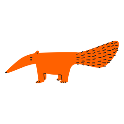 Flat orange ant eater PNG Design