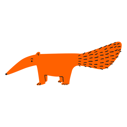 Flacher orange Ameisenfresser PNG-Design
