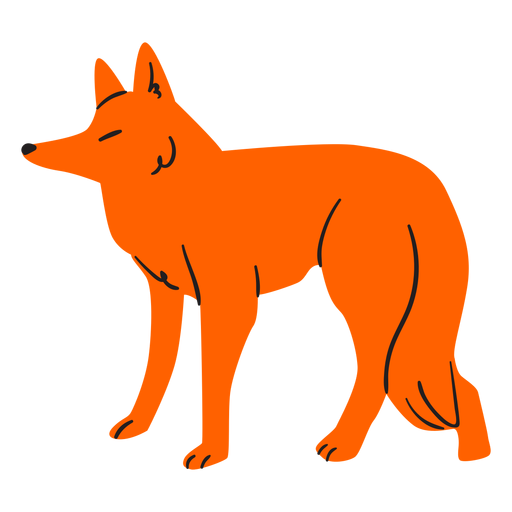Flacher orange Fuchs PNG-Design