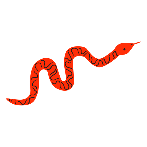Flache rote Schlange PNG-Design