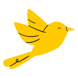 Pássaro amarelo voando e sorridente Transparent PNG