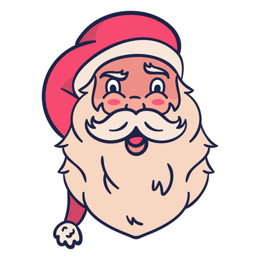 Cabeça de Papai Noel vintage de frente Desenho PNG