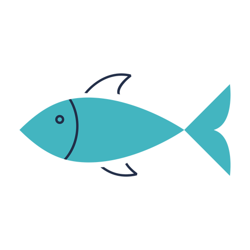 Flache Illustration des gr?nen Fisches PNG-Design