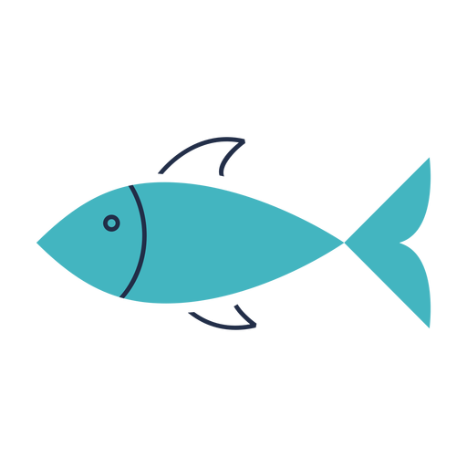 Green fish flat illustration - Transparent PNG & SVG vector file