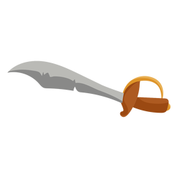 Ilustração lisa de espada de cutelo marrom cinza Desenho PNG