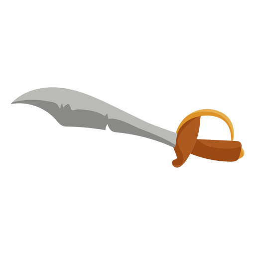 Grey brown cutlass sword illustration flat PNG Design