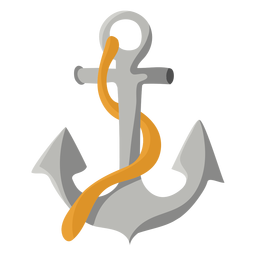 Ilustração plana de corda de âncora de navio cinza Desenho PNG