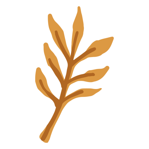 Hand drawn doole brown branch leaves PNG Design