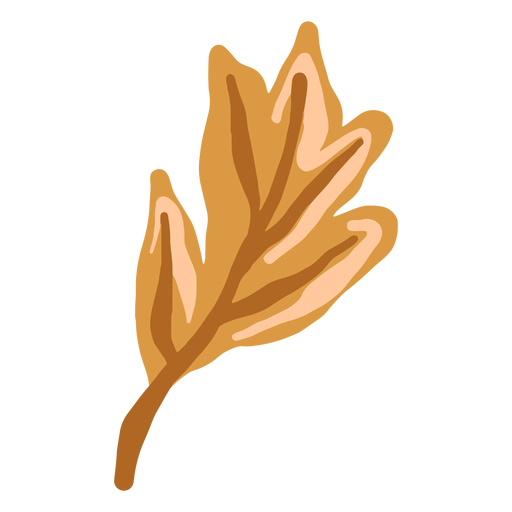 Hand drawn glossy brown leaf PNG Design