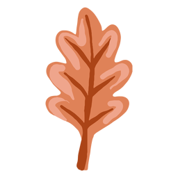 Folha de carvalho marrom brilhante desenhada à mão Desenho PNG
