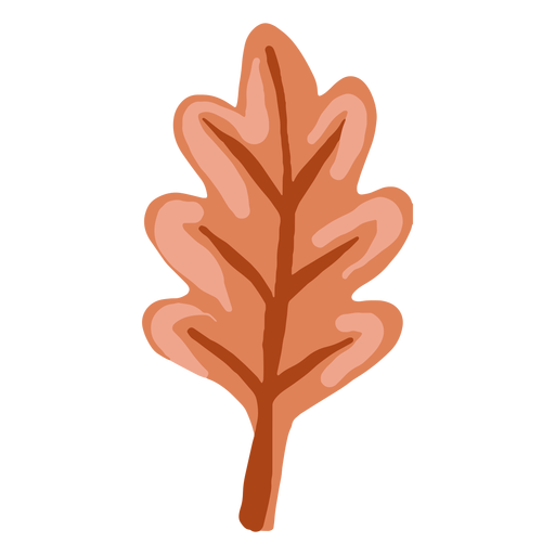 Hand gezeichnetes glänzendes braunes Eichenblatt PNG-Design
