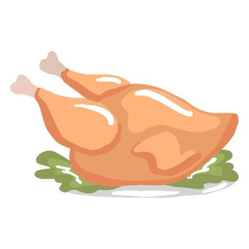 Hand drawn glossy cooked turkey dinner