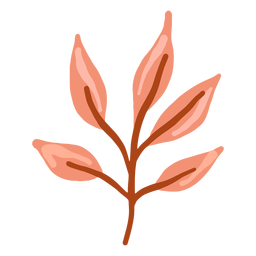 Hand drawn glossy red leaves branch PNG Design