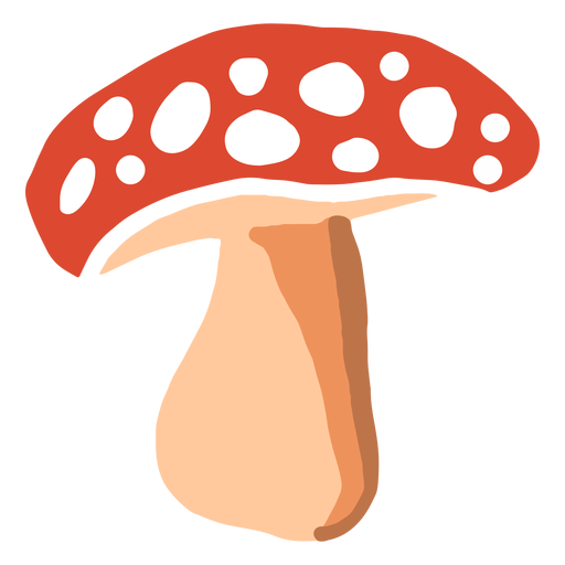 Hand drawn glossy spotted mushroom PNG Design