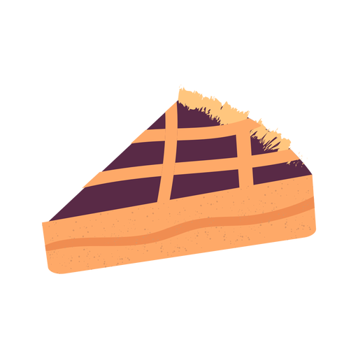 Hand drawn pie piece textured PNG Design
