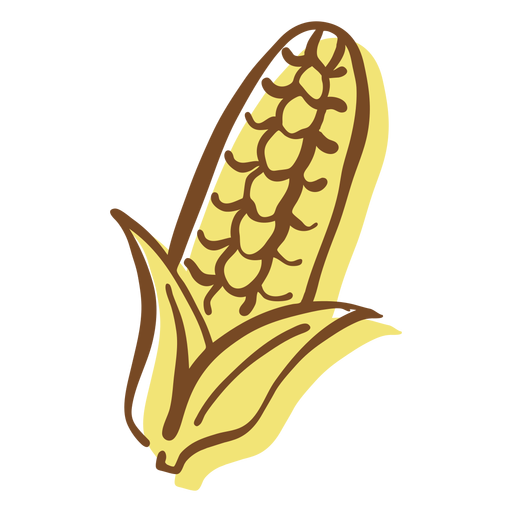 Carcaça de milho desenhada à mão Desenho PNG