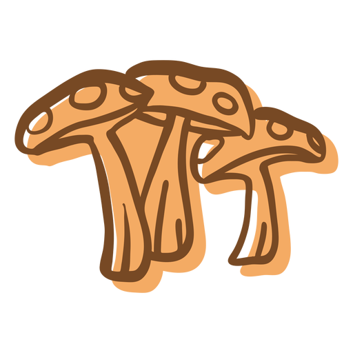 Hand drawn stroke mushrooms PNG Design