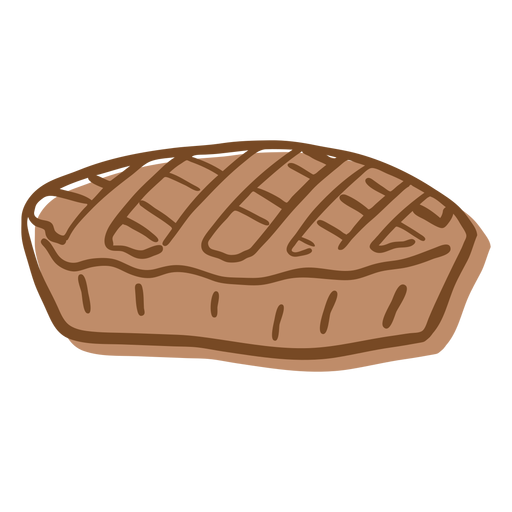 Hand drawn stroke pie PNG Design