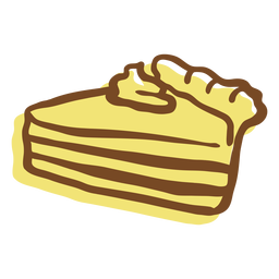 Pieza de pastel de trazo dibujado a mano Diseño PNG