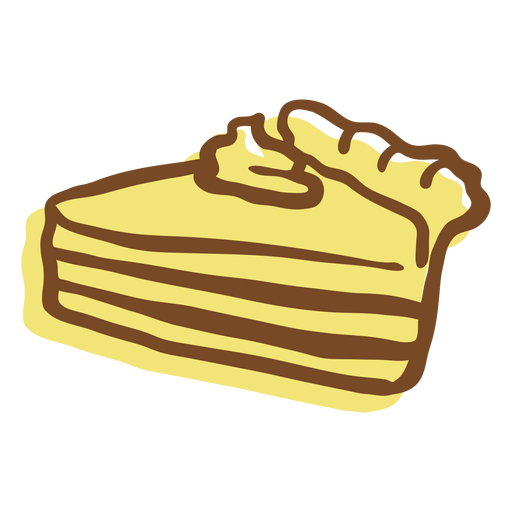 Pieza de pastel de trazo dibujado a mano