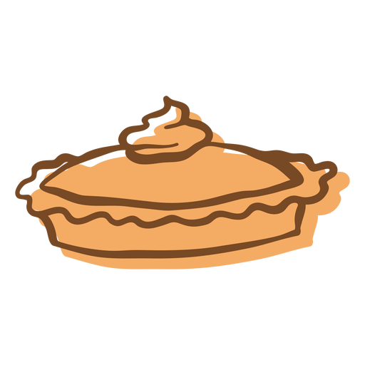 Hand drawn stroke pie whipped cream PNG Design